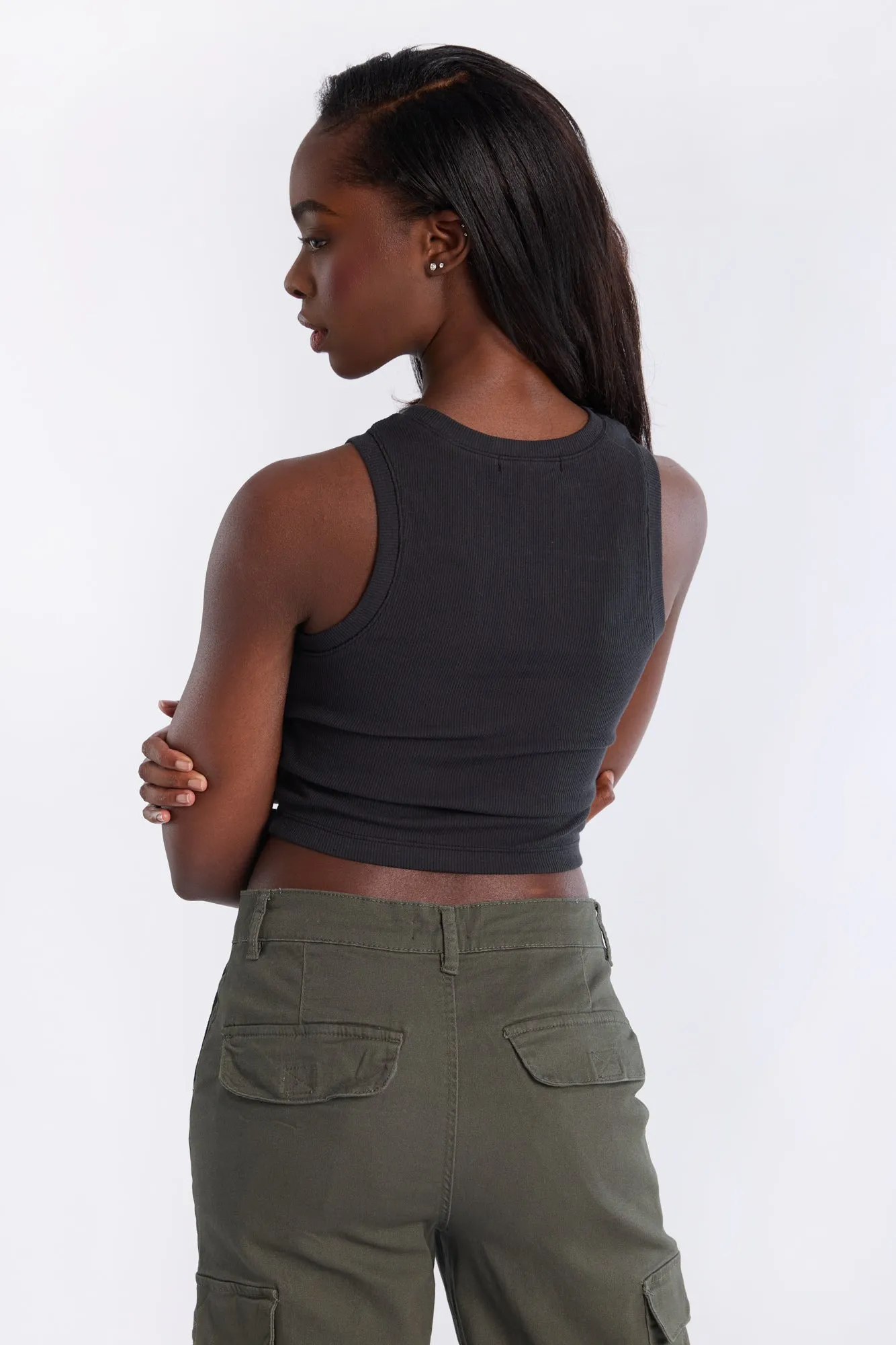 AERO Ribbed High Neck Tank Top