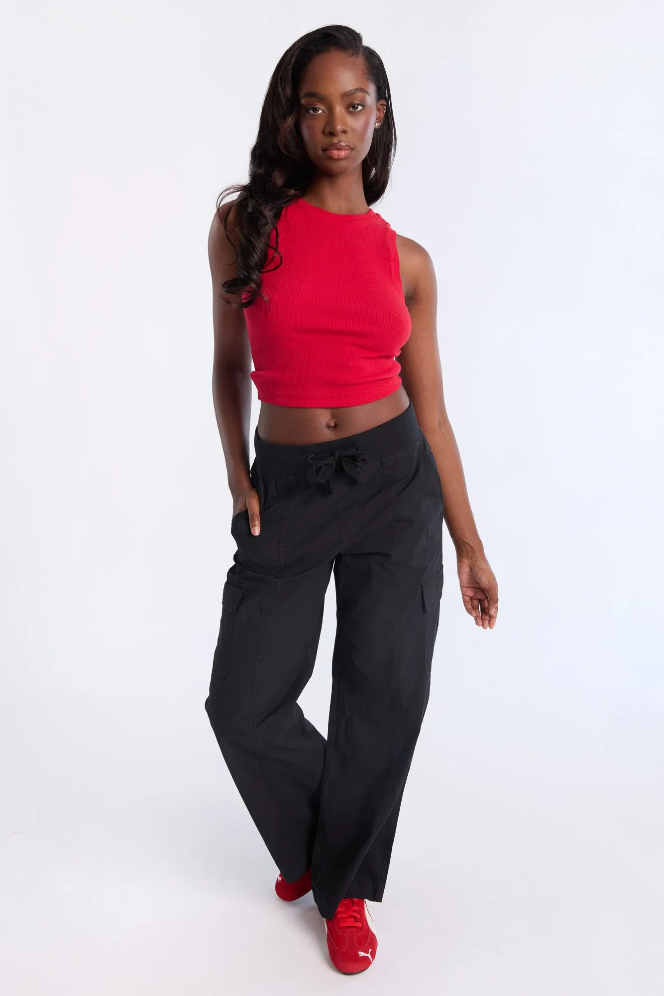 AERO Ribbed High Neck Tank Top
