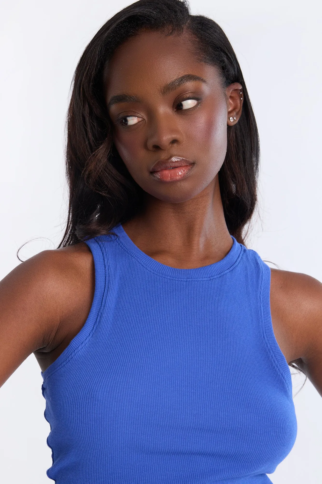 AERO Ribbed High Neck Tank Top