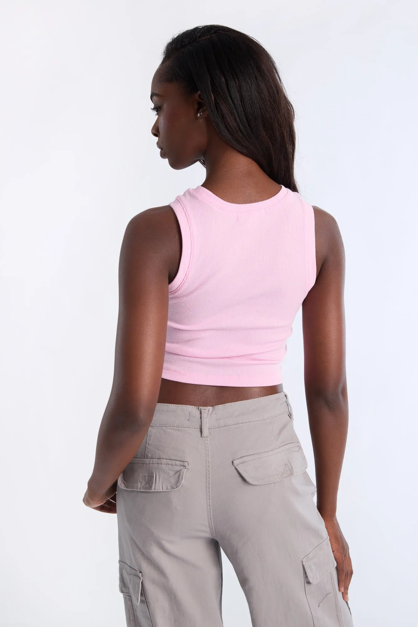 AERO Ribbed High Neck Tank Top