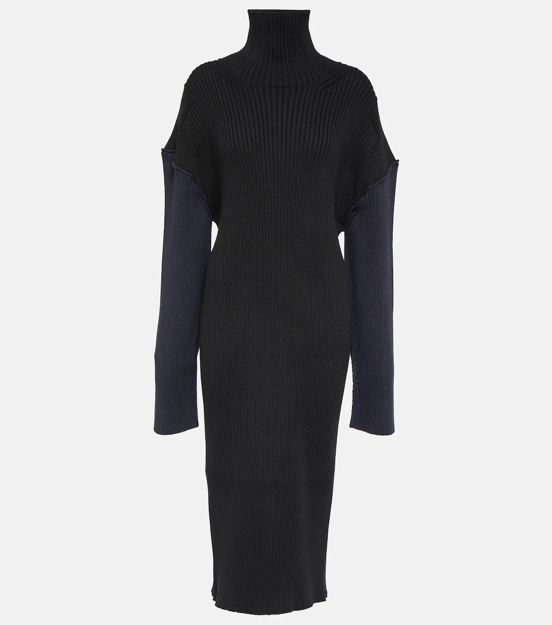 Deela cotton and cashmere midi dress The Row, black