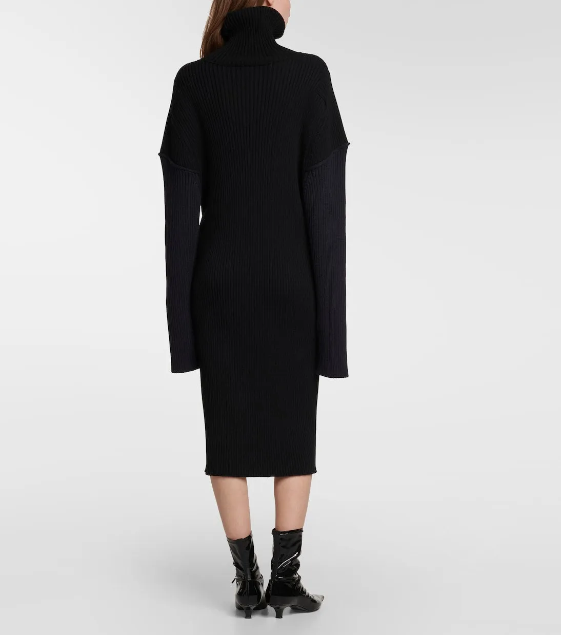 Deela cotton and cashmere midi dress The Row, black