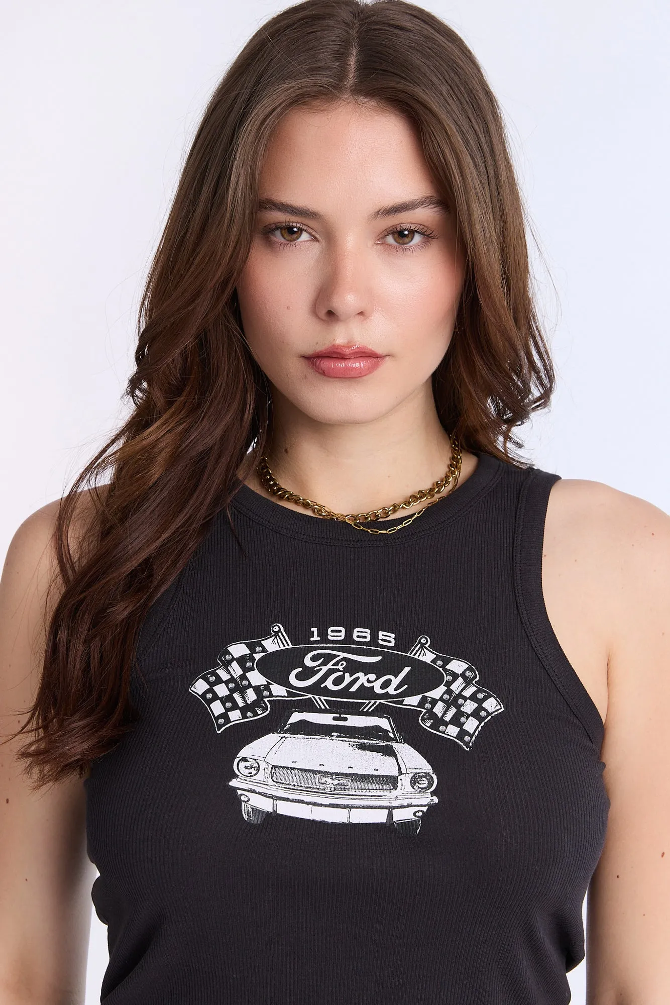 Ford Graphic Rhinestones Tank Top