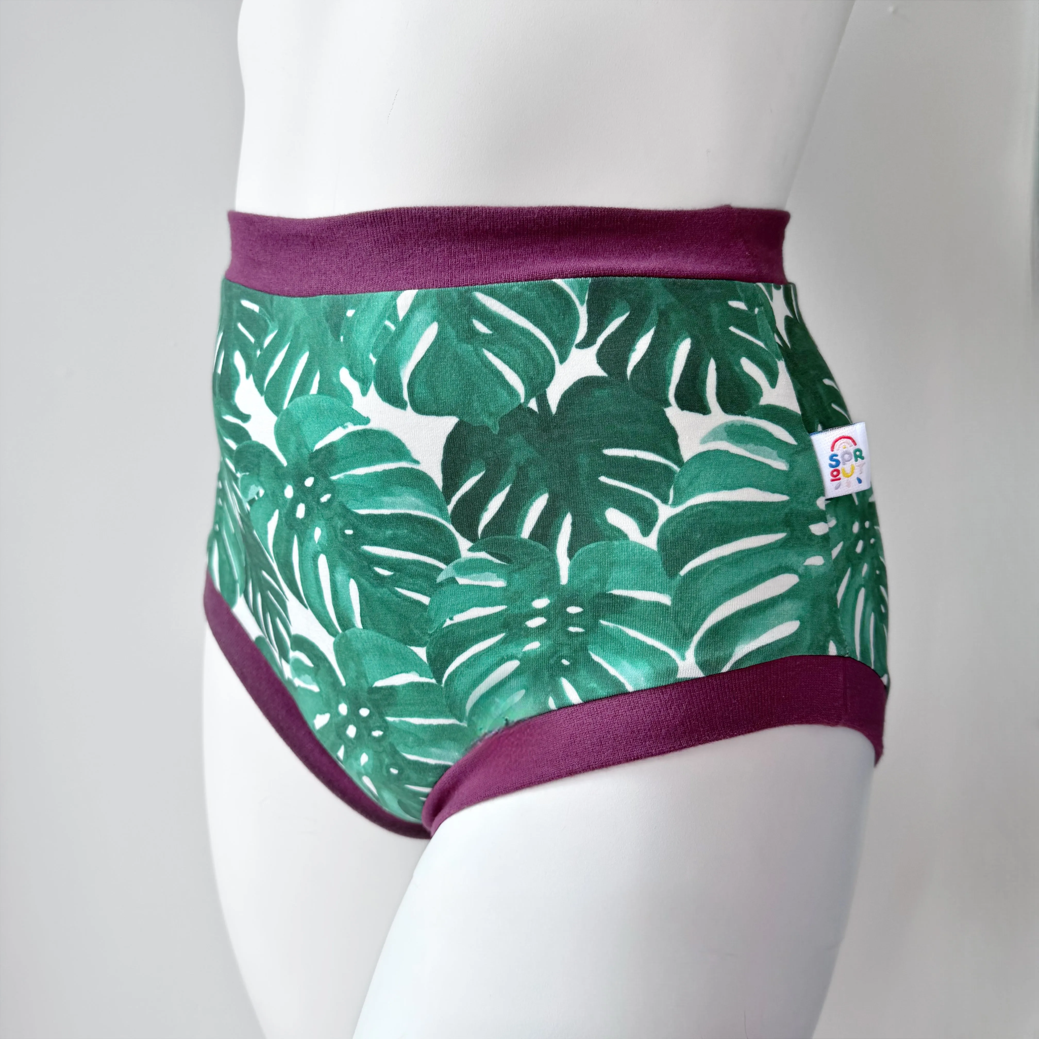 High Waisted Cheeseplant Adult Pants | Women's Knickers | Organic Cotton Underwear