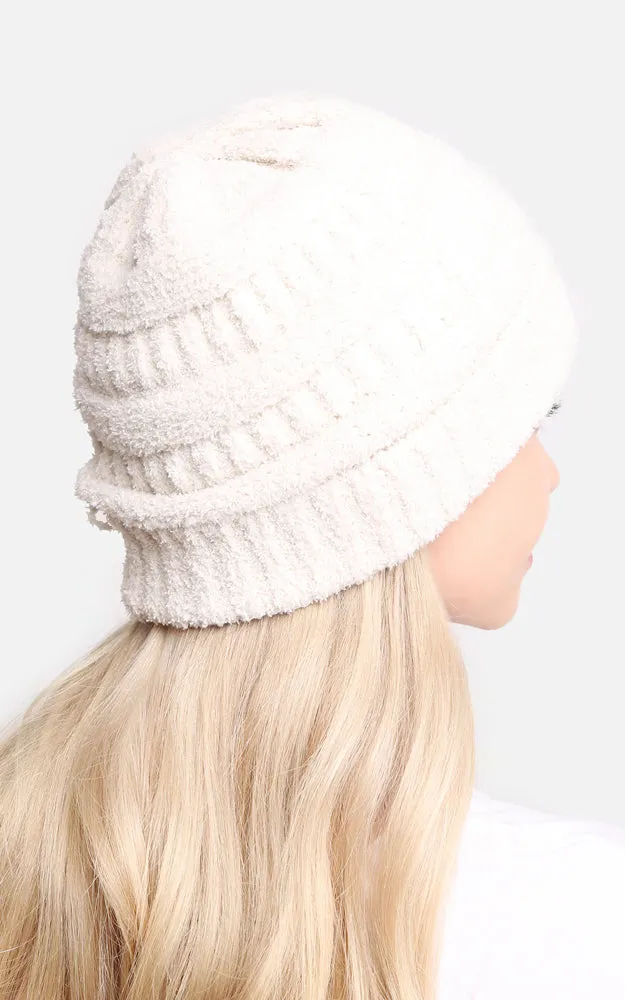 JH274 Soft Cable Knit Beanie w/Ribbed Trim