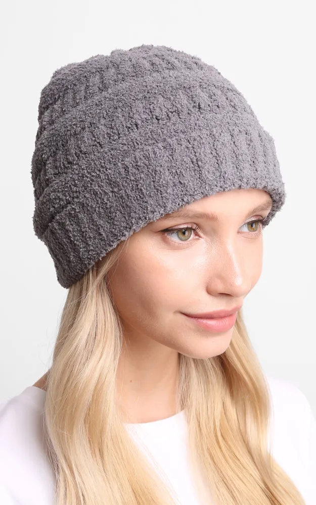 JH274 Soft Cable Knit Beanie w/Ribbed Trim