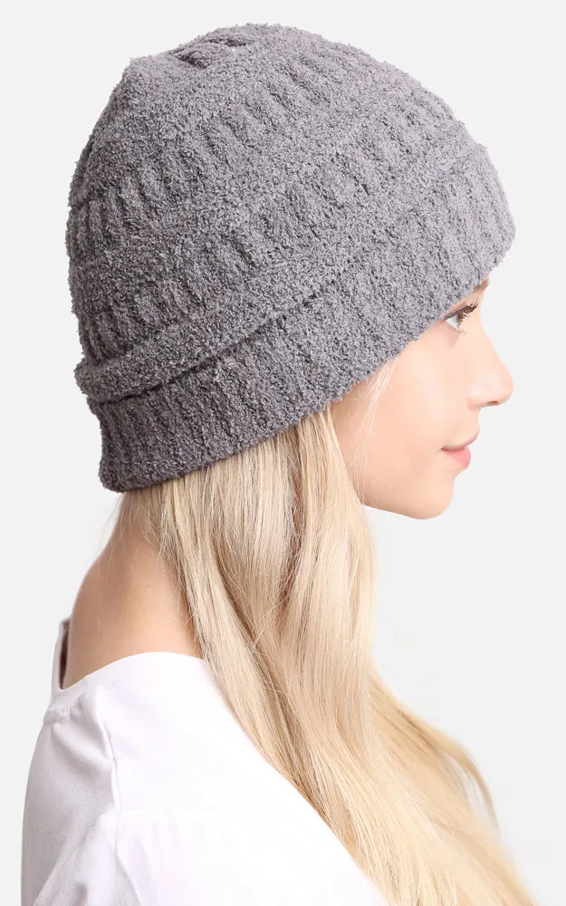 JH274 Soft Cable Knit Beanie w/Ribbed Trim