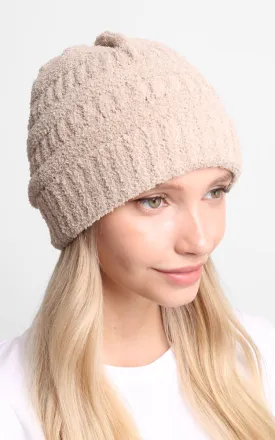 JH274 Soft Cable Knit Beanie w/Ribbed Trim
