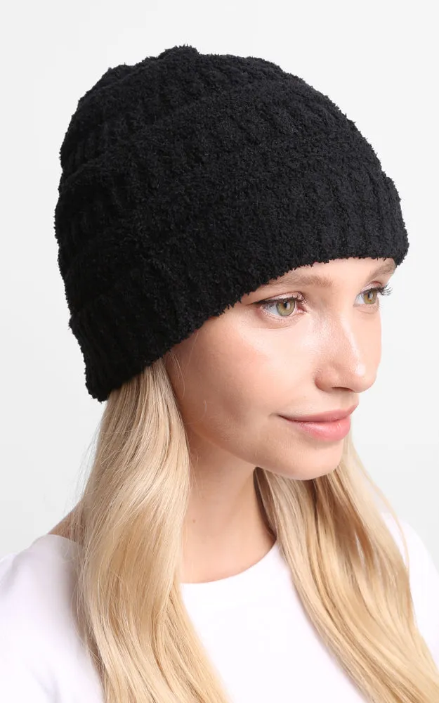 JH274 Soft Cable Knit Beanie w/Ribbed Trim