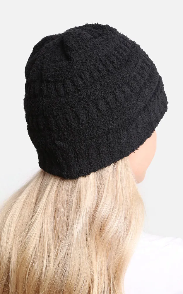 JH274 Soft Cable Knit Beanie w/Ribbed Trim