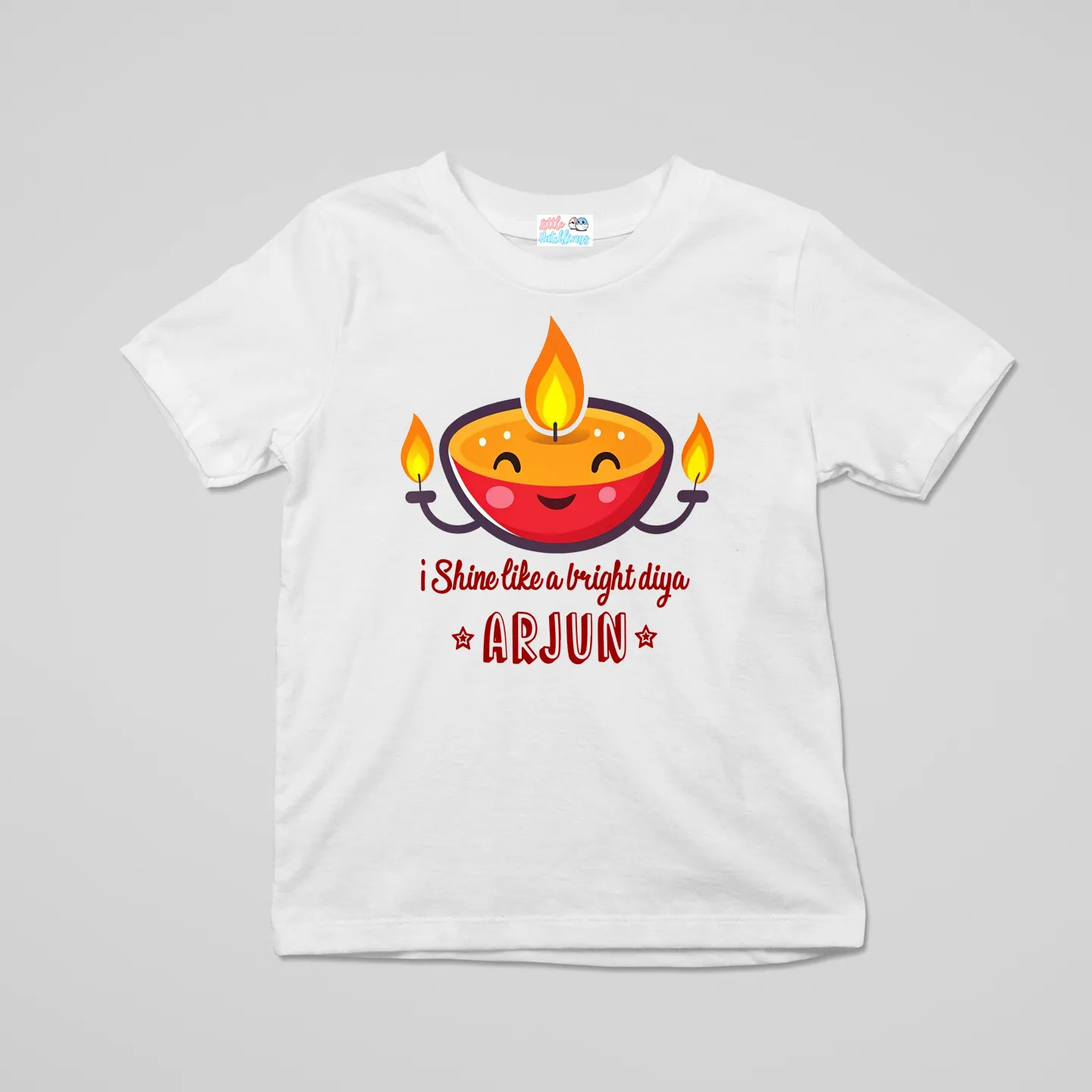 Shining Like a Bright Diya White Onesie/Full Romper/Tshirt